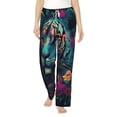 thumbnail image 2 of Lsque Colorful Flower Tiger Print Women's Pajama Pants, Lounge Pant - Comfortable Home Wear,Elastic Waistband, Stylish Design-Large, 2 of 9