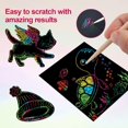 thumbnail image 4 of HLONK Rainbow Scratch Paper Art  100 Pcs Scratch off Craft Kit for Kids Color Drawing Note Pad Supply for Children Girls Boys DIY Party Game Activity Birthday toy Gift Set, 4 of 8