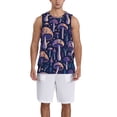 thumbnail image 4 of Easygdp Floral Hippie Mushrooms Men's Mesh Basketball Jersey Quick Drying Sleeveless Shirts Fitted Muscle Tank Tops Sport Round Neck T-Shirt - X-Large, 4 of 9