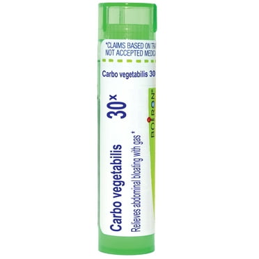 Boiron Carbo Vegetabilis 30X, Homeopathic Medicine for Abdominal Bloating With Gas, 80 Pellets