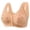 Beige, variant on Aura Lane Women’s Front Closure Printed Molded Cup Bra – New Style Bra for Seniors, Plus Size Wirefree with Wide Straps Grey 46