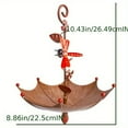 thumbnail image 3 of Inverted Umbrella Butterfly Hanging Bird Feeder, Bird Feeders Outdoors, Hangable Hummingbird Food Tray, 9.25×11.02In Adorable Anti-Spill Decorative Umbrella-Shaped Bird Feeding Tray (1Pc, B), 3 of 5