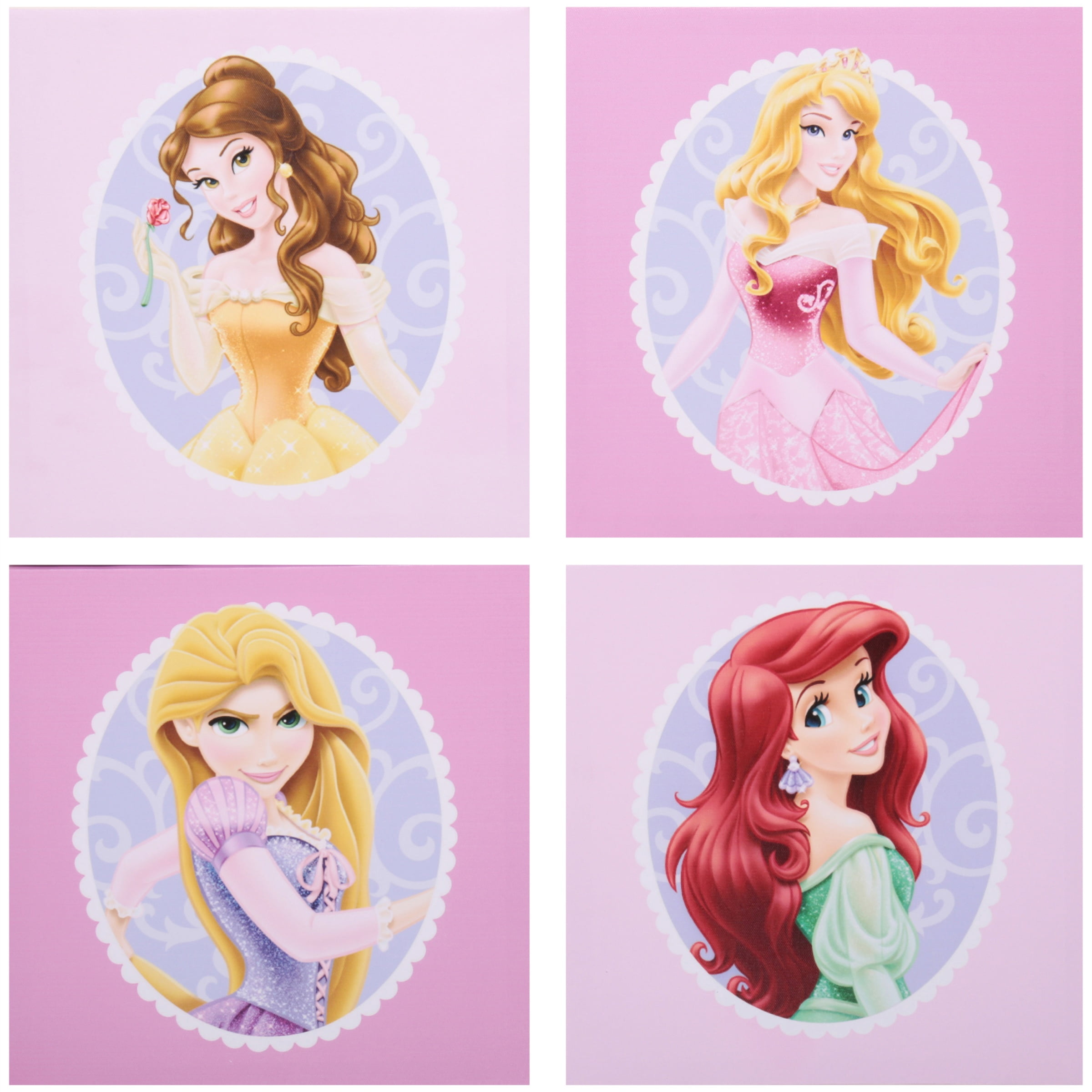 Disney Princess Canvas Wall Art 4 pc Pack