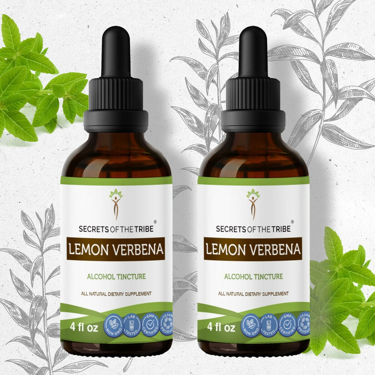 Lemon Verbena Tincture Alcohol Extract, Organic Lemon ...