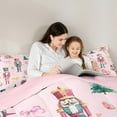 thumbnail image 4 of Feelyou Kawaii Pink Nutcracker Bedding Comforter Set 7pcs, Christmas Princess Bowknot Queen Bedding Sets, Teen Kid Child Reversible Queen Sheet Sets, Ultra Soft Home Decor, 4 of 7