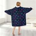 thumbnail image 2 of Game Controller Black Pattern Flannel Blanket Hoodies for Teens ,Teens Oversize Sherpa Wearable Hooded Blanket Sweatshirt with Super Pockets, 2 of 6