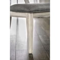 thumbnail image 6 of Set Of 2 Padded Gray Fabric Dining Chairs In Antique White Finish, 6 of 7