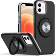 thumbnail image 2 of XPM for Apple iPhone 15 Plus /14 Plus Metal Matte Hybrid with Invisible Rotational Ring Stand, Car Mount Friendly, Military Grade Slim Fit Sturdy Phone Case Cover (Black), 2 of 11