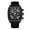 black, variant on GZFCMY PEAK Men Sport Analog Stainless Steel Silicone Band Multifunctional Wristwatch Dress Waterproof Quartz Wrist Watch Casual Fashion Luminous Clock Man