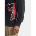 thumbnail image 4 of Deadpool Men's and Big Men's Front to Back Graphic Sweatshirt with Long Sleeves, Sizes XS-3XL, 4 of 5