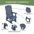 thumbnail image 4 of Mosbrisa HIPS Poly Lumber Patio Glider with Cup Holders, High Backrest and Deep Contoured Seat,  for Outdoor, Porch,  Garden, Navy blue, 4 of 10