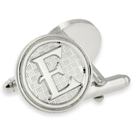 PinMart's Letter Alphabet Initials Cufflink Set - Silver