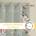 thumbnail image 6 of Easter Bunny Kitchen Curtains Window Panels, Cute Rabbit Rose Floral Country Leaves Plants Green Insulated Window Treatment Curtain, Grommet Curtains for Bedroom/Living Room, 2 Piece 42"Wx84"L, 6 of 8