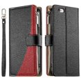 thumbnail image 4 of Funda cartera GANGXUN para iPhone SE 2020/2022 , cuero PU con tarjetero, cremallera, correa de mano, soporte y protección 397°, 4 of 6