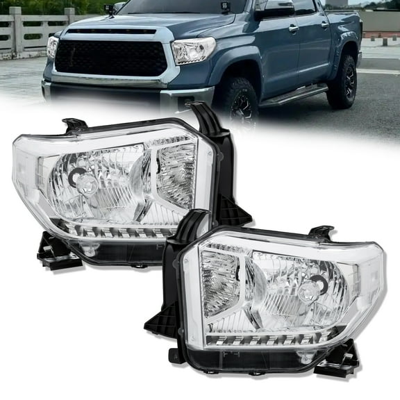 MOSTPLUS For 2014-2021 Toyota Tundra w/o LED DRL Headlights Assembly Chrome Left & Right