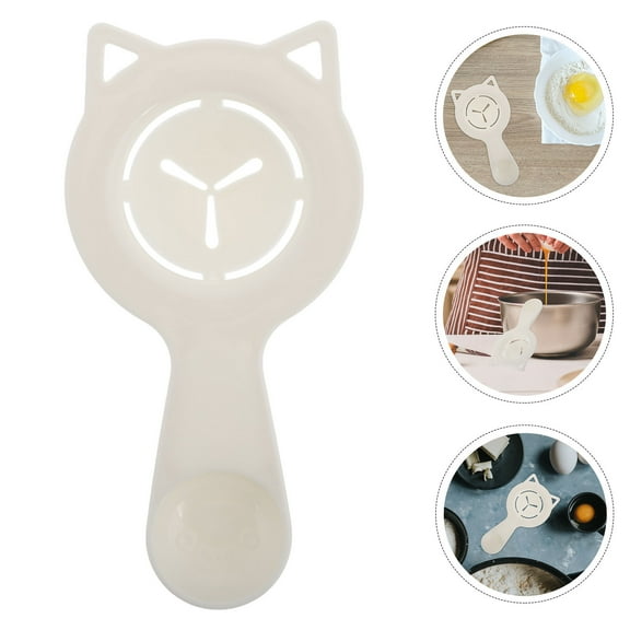 WHAMVOX Cat Shaped Egg Yolk White Separator Egg Sieve and Seasoning Spoon Suitable for Baking and Cooking and Egg White Separation