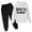 White, variant on Toddler Boys' 2-Piece Outfit Set Autumn and Winter Letter Printed Long Sleeve Hoodie Sweatshirt and Pants Sets Size 3-4T ,Black