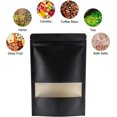 thumbnail image 5 of 5.9x8.6 Inches Kraft Paper Resealable Bags Zip Lock Black Stand up Snack Packing Zipper Pouch Bags with Matte Window and Tear Notch,Pack of 50 packaging bag Black, 5 of 5