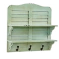 thumbnail image 3 of Nearly Natural 20" Vintage Window Shutter Shelving with Hooks Wall Decor, 3 of 3