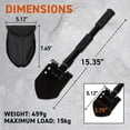 thumbnail image 3 of 72 HRS Pelle Compacte Pliable - Multitool en Acier au Carbone Robuste comme Pelle, Houe, Pioche, Scie, Clé, Ouvre-Bouteille pour le Camping, la Randonnée, le Backpacking, la Neige, les Voyages, la Survie et les Urgences, 3 of 6