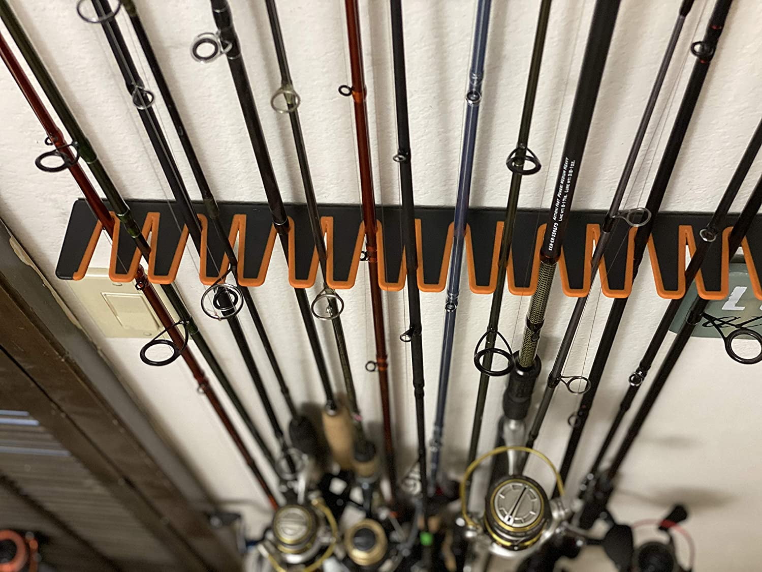 KastKing Patented V15 Vertical Fishing Rod Holder – Wall Mounted Fishing  Rod Rack, Store 15 Rods or Fishing Rod Combos in 18 In. Great Fishing Pole  Holder and Rack 