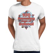 Marvel Comics Retro Men's 100 Amazing School Days T-Shirt (White, S-XXXL)