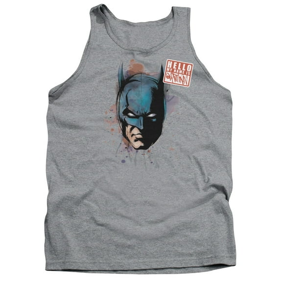 Batman Hello Adult Tank Top Athletic Heather