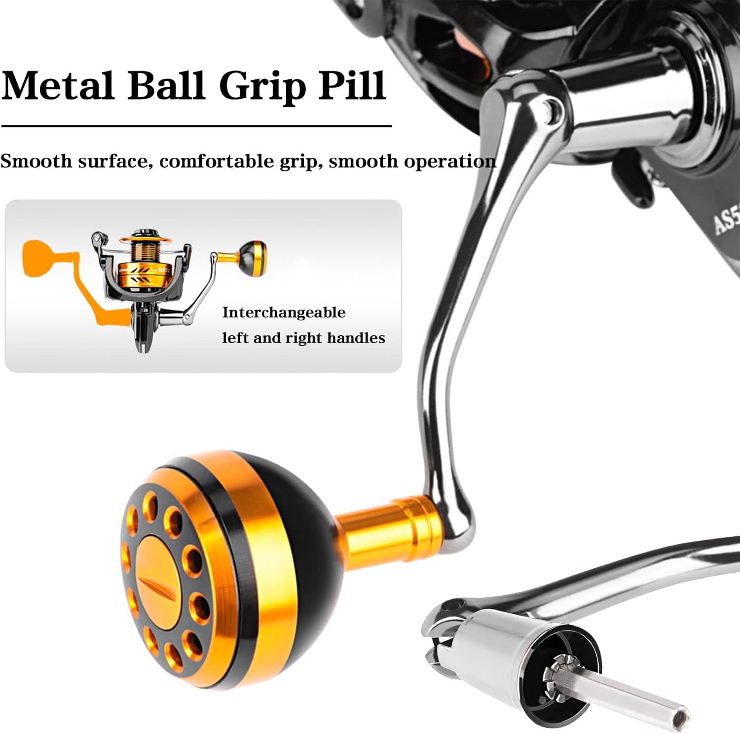 Spinning Reel, 2+1BB Ultra Lightweight Smooth Powerful Spinning Fishing Reels, 5.2:1/4.7:1 High Speed Gear Ratio