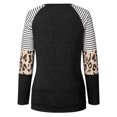 thumbnail image 4 of Moda mujer casual manga larga impreso o-cuello botón blusa camiseta damas tops Pompotops gfhjh10975, 4 of 7