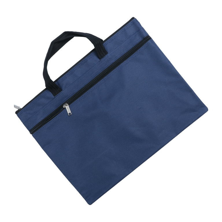 Navy File Bag Multifunctional A4 Document Bag Portable Portfolio