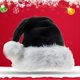 thumbnail image 4 of Wharick Santa Hat Plush Eye-catching Widely Use Black Soft Xmas Santa Cap for Home, 4 of 5
