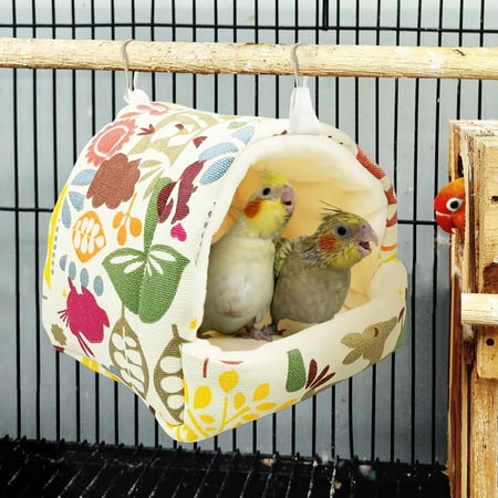 Bvdfgk Parrot Cage House Bird Cage Hammock Cave Finch Perch Cage Swing Shed Hanging 19cmx19cmx20cm