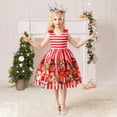 thumbnail image 4 of Vestido de Navidad para niña, estampado de Papá Noel, vestido de actuación, vestido de princesa hinchado para niña, 4 of 6