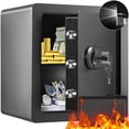 thumbnail image 4 of Single Door cu.ft  Box with Key Lock  Password &; Fingerprint   Lock Box with Fireproof Bag  Key Rack  LED Light  and Shelves for Money  Documents  Jewelry  and Valuables, 4 of 6