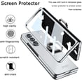 thumbnail image 4 of Compatible with Samsung Galaxy Z Fold 5 Case with Ring,Ultra-Thin Slim Shockproof Anti-Scratches Rotate Kickstand Holder Screen Protector Phone Case for Samsung Galaxy Z Fold 5 5G Silver, 4 of 14