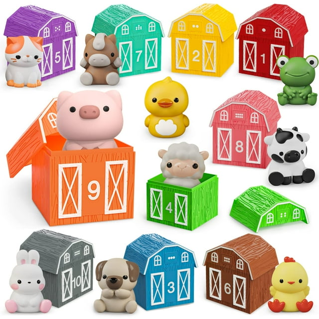 Juguete didáctico AuroTops, con forma de muñecos de animales de granja, de 1 a 3 años