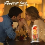 Qoosea Mothers Day Gifts, Artificial Flowers Eternal Red Rose Butterfly Led Lights, Birthday Gifts for Women Valentines Day Decorations Room Decor