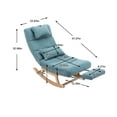 thumbnail image 2 of Royard Oaktree Rocking Chair Upholstered Glider Chair with Retractable Footrest Modern Indoor Recliner Chair with Pillow Comfy Fabric Lounge Lazy Chair for Nursery Living Room Bedroom,Light Blue, 2 of 5