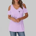 thumbnail image 1 of JMKQLZ Women's Printing Blouses Short Sleeved V-Neck Off Shoulder Fashionable Top, 1 of 5