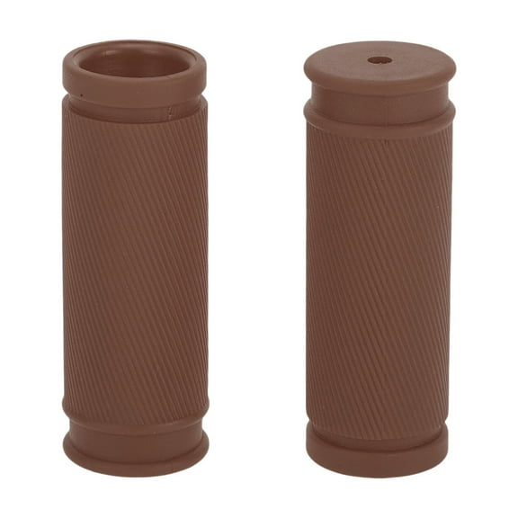 Unique Bargains Bike Handlebar Grips Covers 85mm Long Lightweight Cycling End Grips Protector Brown 1 Pair