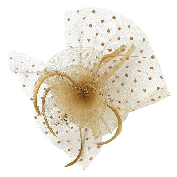 Supvox Fascinator Hat Headdress Golden 1Set for Women at Christmas Events