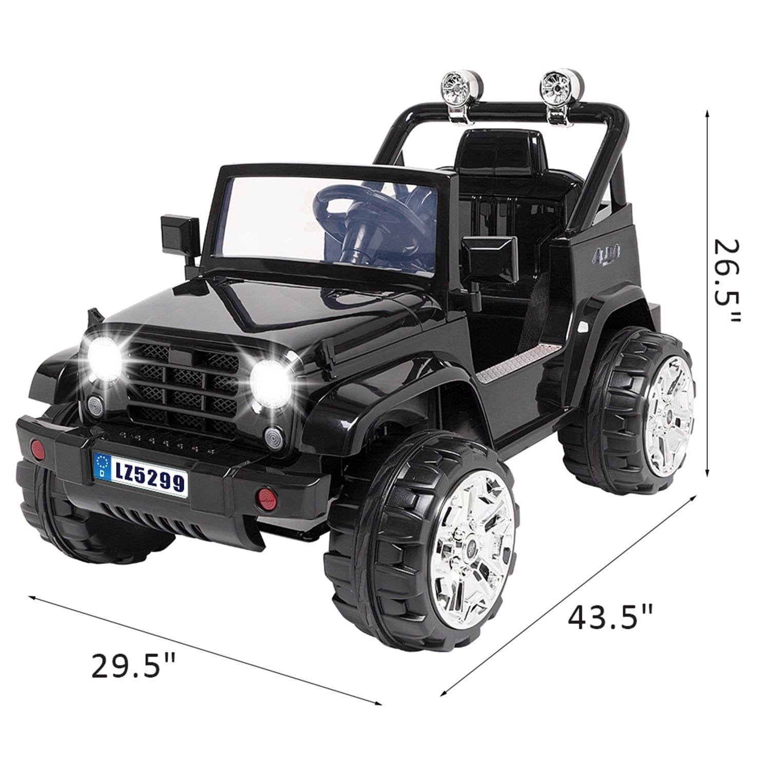 CIPACHO 12V Battery Powered Ride On Truck for 3-8 Kids Unisex (Black)