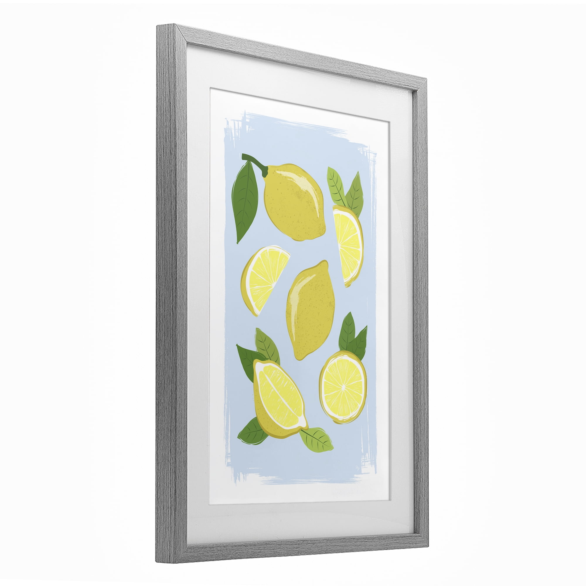 Stupell Industries Pastel Summer Lemons Gray Framed Print Under Glass, design by Martina Pavlova