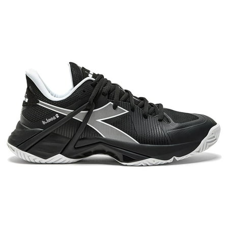 Diadora Men`s B.Icon 2 AG Tennis Shoes Black and Silver ( 11.5 )