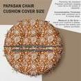thumbnail image 3 of Vargottam 55 Inch Papasan Cushion Cover - Waterproof Outdoor Slipcover with 8 Ties & Side Zipper - Replacement Cover Only - Floral Theme, 3 of 7