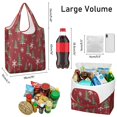 thumbnail image 3 of 5 Pack Foldable Shopping Bag,Red Christmas Tree and Snowflake Pattern Reusable Grocery Bags with Pockets,Large Reusable Tote Bags with Handles Waterproof & Lightweight, 3 of 6