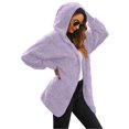 thumbnail image 3 of Inleife Winter Coats for Women New Trendy Long-Sleeved Hooded Coat Women's Plaid Fleece Pocket Casual Jacket, 3 of 5