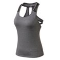 thumbnail image 1 of Gibobby Mujeres sin mangas deporte Yoga sólido fluido algodón Racerback blusa Top chaleco(Gris,M), 1 of 4