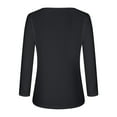 thumbnail image 6 of WREESH Womens Fashion Dressy Shirts Long Sleeved V-Neck T-Shirts Solid Color Blouse Pullover Black, 6 of 6