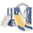 thumbnail image 3 of CIPACHO Kids Slide and Swing Set for Toddler Age 1-5, Backyard Baby Playground Toys, Blue, 3 of 11